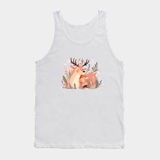 Cute Stag Deer Animal Loving Cuddle Embrace Children Kid Tenderness Tank Top